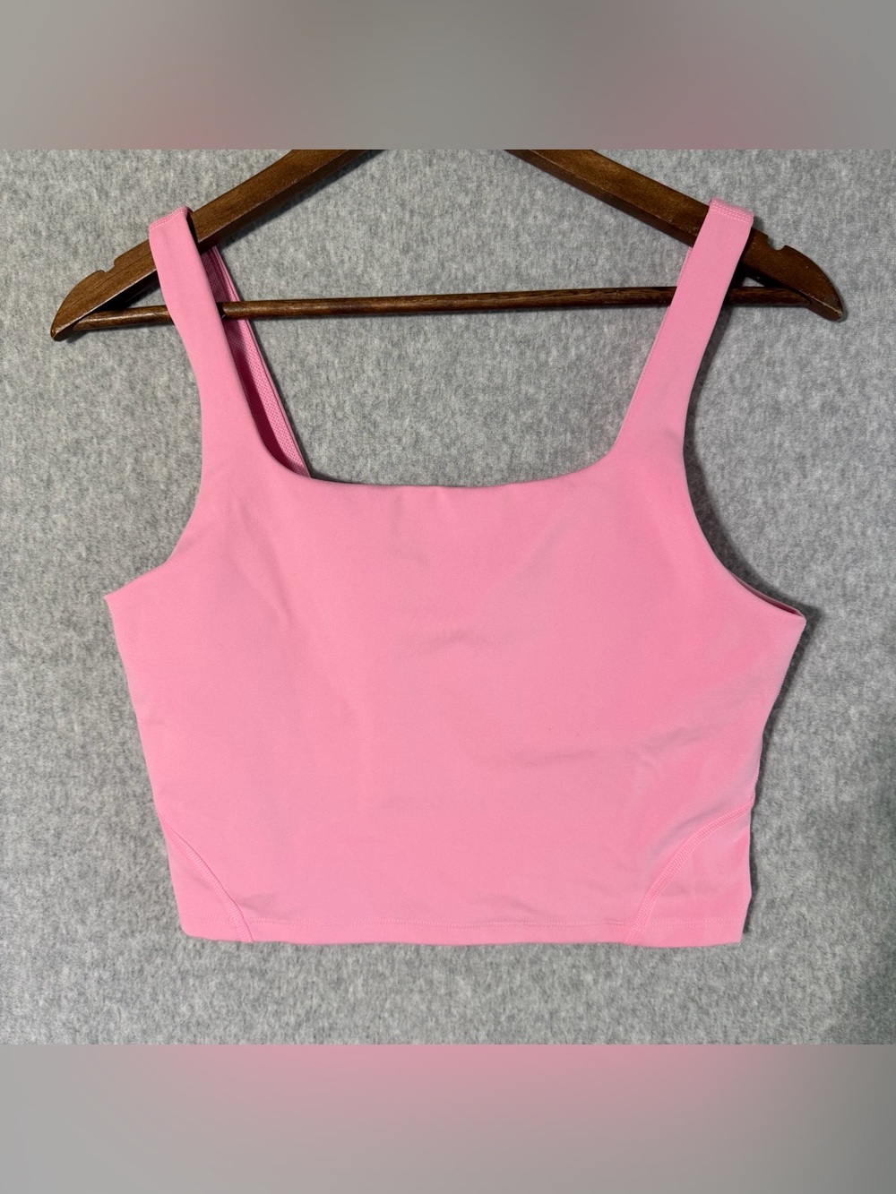 all in motion Pink Square-Neck Crop Tank removable bra pads large
